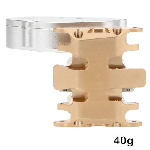MEUS RACING SCX30 Transmission Assembled Gearbox with Brass Skid Plate for Axial SCX30 1/30 RC Crawler (Silver) - color: Silver