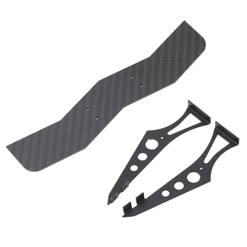 RiToEasysports RC Car Tail Wing Carbon Fiber Rear Spoiler for 1 10 RC Cars Universal Replacement with Aluminum Alloy Mounts Predrilled Design for TT02 XV01 PTG2 Drift Racing