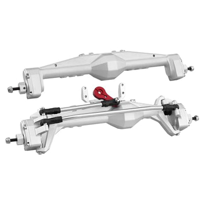 1/10 RC Crawler All Metal Front and Rear Portal Axle for Axial Capra 1.9 UTB Buggy F9 CNC Machined 7075 Aluminum Integrated (Silver) - color: Silver