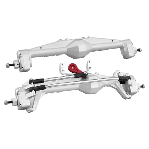 1/10 RC Crawler All Metal Front and Rear Portal Axle for Axial Capra 1.9 UTB Buggy F9 CNC Machined 7075 Aluminum Integrated (Silver) - color: Silver