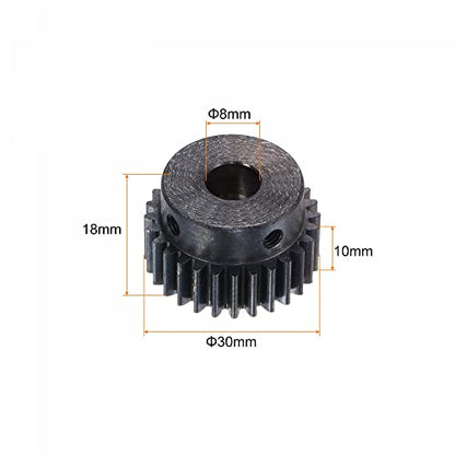 uxcell 1Mod 28T Pinion Gear 8mm Bore Hardened Steel Motor Rack Spur Gear with Step for RC Car Truck Buggy Gear Drive