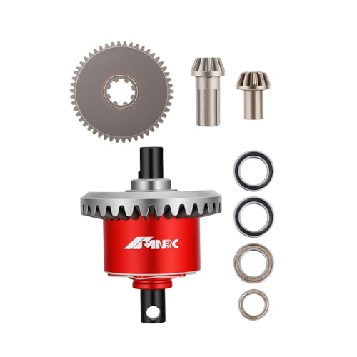Steel Rear Differential Diff & Spur Input Gear Kit for HyperGO 1/14 H14BM 14209 14210 Series Upgrades Part Red