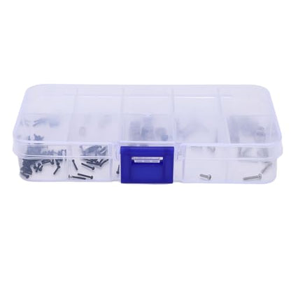 Generic 126PCS RC Screw Kit with Bearings & Nuts, Replacement for SCX30 1/30 RC Crawler Car, Steel Screw Assortment Set for Easy DIY Repair & Maintenance