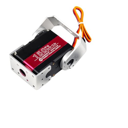 RDS51150 Digital Servo Motor, 150kg High Torque, Metal Gear, Dual Shaft, 12V DC, IP66 Waterproof, with U Bracket for RC Cars, Robotics (180 Degree) - style: 180 Degree
