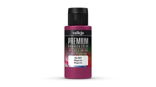 Vallejo - Premium Color RC Magenta 2.02 Fl.Oz. (60 ml) for Airbrushing, Acrylic-Polyurethane Hybrid Resin of Great Resistance Paint for Model and Hobby Use - style: Magenta