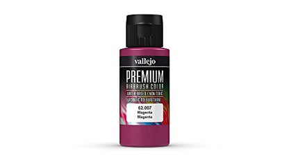 Vallejo - Premium Color RC Magenta 2.02 Fl.Oz. (60 ml) for Airbrushing, Acrylic-Polyurethane Hybrid Resin of Great Resistance Paint for Model and Hobby Use - style: Magenta