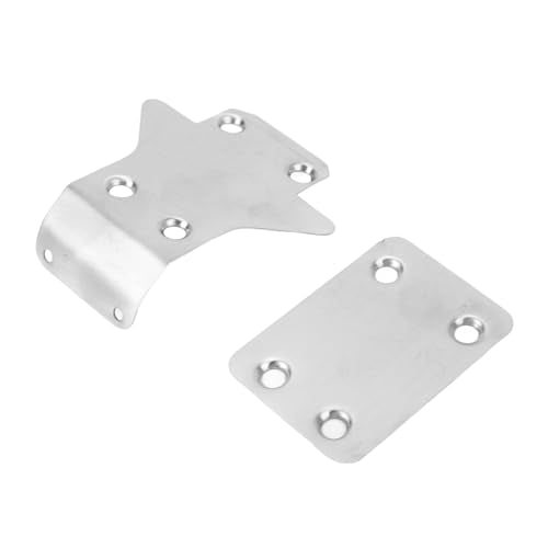 2Pcs RC Chassis Armor Protector, Stainless Steel RC Skid Plate Guard, Professional Upgrade Part for KYOSHO MP10 MP9E RC Car, Durable Rustproof Accessory with Fine Workmanship
