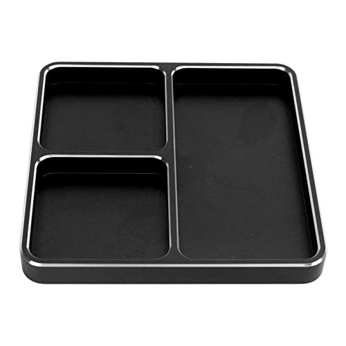 Magnetic Screw Tray RC Repair Tool Aluminum Alloy Screw Tray Metal RC Fitting Disk for Car Boat Model Airplane Storage Solution for Parts Screws (Black)