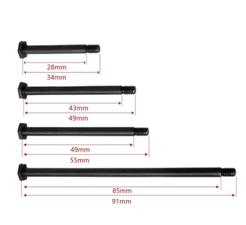 Hardened Steel Front Rear Suspension Arm PIN 7740 7741 7742 for 1/5 X-MAXX 6S 8S 1/6 XRT RC Car Upgrades（Black）