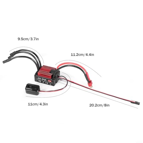 HG35A 35A Waterproof Brushless ESC for 1:18 Scale RC Cars, Buggies, Trucks - Compatible with 2-3S LiPo/NiMH Batteries, Sensorless Brushless Motor Control(C) - size: size:c