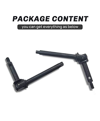 2Pcs Steel Front Axle Drive Shaft SCX24 CVD Set 1/24 Axial SCX24(Regular) | For C10/JLU/Bronco/Gladiator/Deadbolt RC Crawler Car,CNC Machined,High Strength,Non Destructive Installation - size: Regular