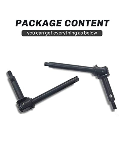 2Pcs Steel Front Axle Drive Shaft SCX24 CVD Set 1/24 Axial SCX24(Regular) | For C10/JLU/Bronco/Gladiator/Deadbolt RC Crawler Car,CNC Machined,High Strength,Non Destructive Installation - size: Regular