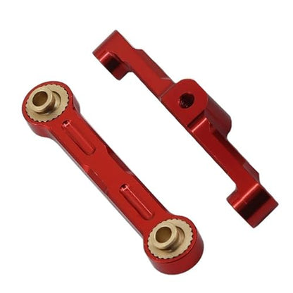 RC Crawlers Components For Tamiya For TT02 TT-02D 1/10 Aluminum Ball Bearing Crank Steering Assembly Link Set Replacement RC Car Accessories Drift Parts(Red) - color: Red
