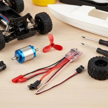 Bidirectional 30Ahm Brushed ESC with Brake Mode for Cars Boats Models & Thermal Overload Protections Brake Switchable Motor Controller