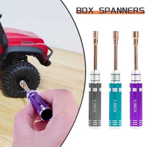 7PCS Colorful RC Hex Nut Driver Tool Set，2.0 2.5 3.0 3.5 4.0 4.5 5.0 Box Socket Driver Set，RC Hobby Tools Kit，Hexagon Nut Wrench Repair Tools For RC Mini Crawler Car