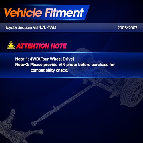 Front Drive Shaft Driveshaft Prop Shaft Assembly Fit for Toyota Sequoia 4.7L 2004 2005 2006 2007, Replace# 371400C050, 371400C051 - size: Front(29.53in-32.68in) 2005-2007 4.7L 4WD,