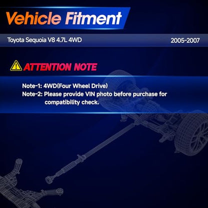 Front Drive Shaft Driveshaft Prop Shaft Assembly Fit for Toyota Sequoia 4.7L 2004 2005 2006 2007, Replace# 371400C050, 371400C051 - size: Front(29.53in-32.68in) 2005-2007 4.7L 4WD,