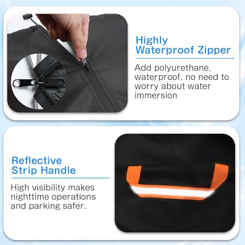 Tire Cover for Storage, Dual-Sided Use, 420D Waterproof Tire Storage Bag with 4 Felt Pads, Waterproof Zipper, Reflective Handles, UV Protection, Dirt-Resistant for Indoor & Outdoor Use –M: 28.7x43.3in - size: M: 28.7x43.3in