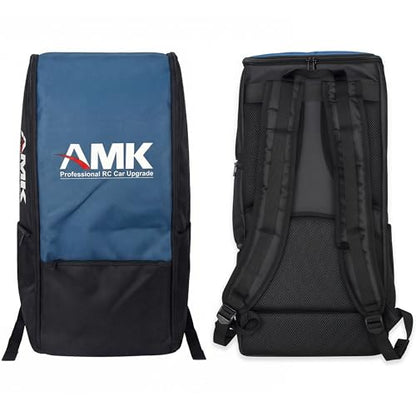 AMK RC Car Backpack, Waterproof RC Car Bag Large Capacity RC Car Storage Bag for 1/8 & 1/10 RC Crawler, Padded Carrying Case with Straps & Multi Pockets for TRX4 TRX6 Axial SCX10 Capra D90 TF2 CC01 - color: Blue