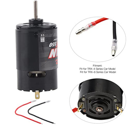 550 Brushed Motor High Performance RC Car Boat Motor with Ball Bearing Low Noise Design 12T 21T 29T 35T Options Metal Black 36mm Diameter (35T) - size: 35T