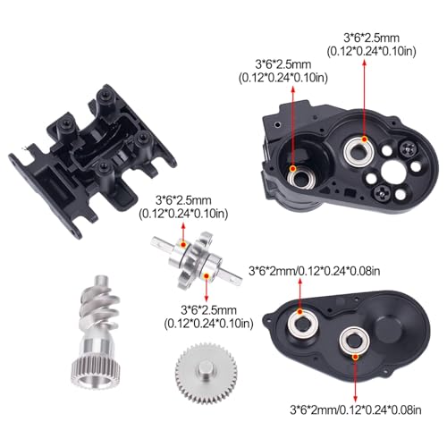 Ultralight Aluminum Transmission Skid Plate Kit,Gearbox with Metal Gears Set for 1/30 Axial SCX30 Upgrade Parts (Stainless Steel Gears) - color: Stainless Steel Gears