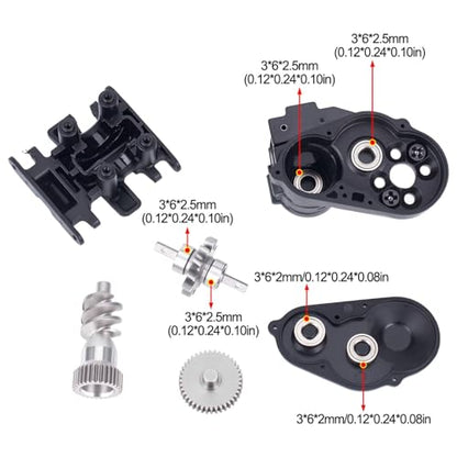 Ultralight Aluminum Transmission Skid Plate Kit,Gearbox with Metal Gears Set for 1/30 Axial SCX30 Upgrade Parts (Stainless Steel Gears) - color: Stainless Steel Gears