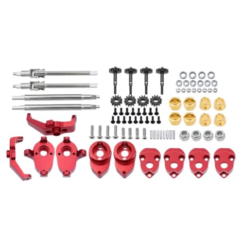 Aluminum Portal Front and Rear Axles for 1/18 RC Crawler Ground Clearance Plus 8.1MM DIY Kit(Red; Ships from: China Mainland) - color: Red; Ships From: China Mainland