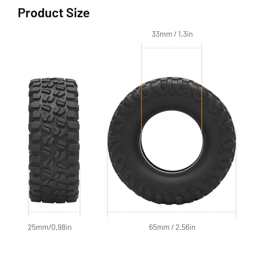 1.3 RC Crawler Tires, daitoku 65 * 25mm Super Soft Sticky 1.3 RC Car Tires for SCX24 TRX4M AX24 1/18 1/24 Crawler - style: Style C