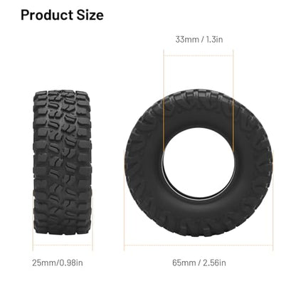 1.3 RC Crawler Tires, daitoku 65 * 25mm Super Soft Sticky 1.3 RC Car Tires for SCX24 TRX4M AX24 1/18 1/24 Crawler - style: Style C