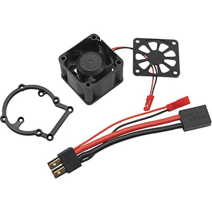 RC Motor Heatsink Radiator with High Speed Cooling Fan Heat Sink Compatible with Traxxas 1/8 4WD Sledge 95076-4 RC Monster Truck (Black) - color: Black