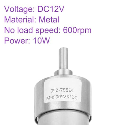 DMiotech Micro DC 12V 600RPM Geared Motor with Bracket Gear Reduction Motors 37mm Diameter Gearbox Micro Speed Reduction for RC Car, Robot Model, DIY Toys - style: 600RPM
