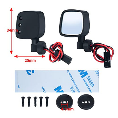 SWX LED Rear View Mirror Kit for 1/10 SCX10 RC Crawler Upgrade | LED Side Mirror, Rear View Mirror, SCX10, 1/10 Crawler, Scale Accessory