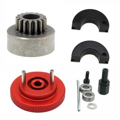Krixis 1set Flywheel Clutch bell 16T Tooth Clutch Bell & Ball BeaR1ngs 10 * 5 * 4mm for 1/10 rc Nitro model car Engine parts - (Color: Choose 24)