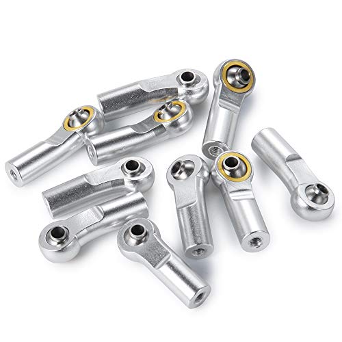 QUE-T 20pcs/Set M3 Link Tie Rod End Metal Ball Joint Head for 1/10 RC Crawler Car Boat (Silver) - color: Silver