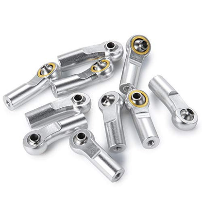 QUE-T 20pcs/Set M3 Link Tie Rod End Metal Ball Joint Head for 1/10 RC Crawler Car Boat (Silver) - color: Silver