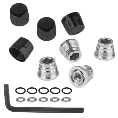 HobbyPark 1.9/2.2 Beadlock Wheel Nuts Locknuts – Aluminum Locking Nuts for 1/10 RC Crawler Car, Fits for TRX4 SCX10 SCX10 II III AXI Capra Redcat Gen8 Gen7 RC4WD & More (Black) - color: Black