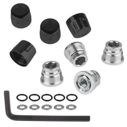 HobbyPark 1.9/2.2 Beadlock Wheel Nuts Locknuts – Aluminum Locking Nuts for 1/10 RC Crawler Car, Fits for TRX4 SCX10 SCX10 II III AXI Capra Redcat Gen8 Gen7 RC4WD & More (Black) - color: Black