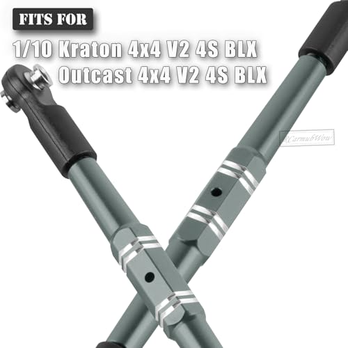 RC Turnbuckles Camber Links Upgrades Part for 1/10 Outcast/Kraton 4x4 4S V2 BLX,Alloy Aluminium Links Steering Linkage Turnbuckles Tie Rods Linkage Set,Titanium - color: Titanium(1set)