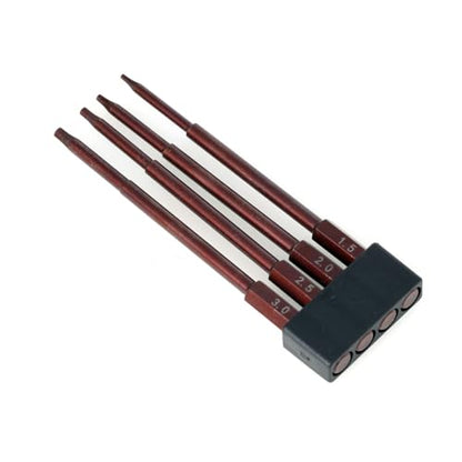 LCX Racing 4pc 1/4" Metric Hex Bit Set, Electric Screwgun, Power Drill RC Hobby RC Model RC Truck (1.5 2.0 2.5 3.0mm)