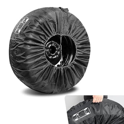 1 PC Spare Tire Cover, 190T Polyester Taffeta Spare Tire Protector with Pocket, 13"-18" Diameters Waterproof Wheel Storage Bag, Universal for Most Cars, Trucks, SUVs (Black #S) - size: 1 PC #S