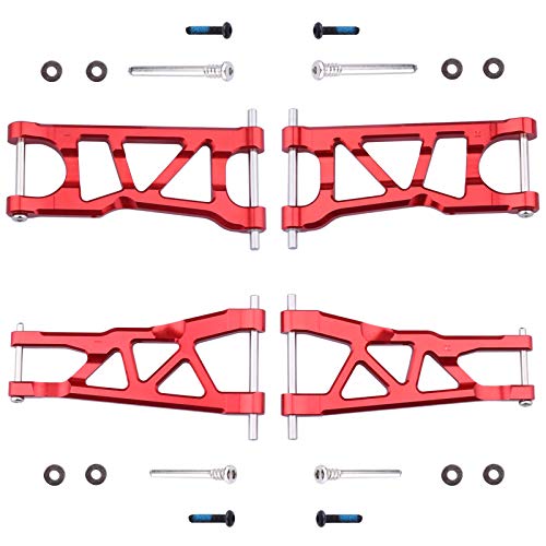 Hobbypark Aluminum Suspension Arms Set (Front & Rear) Upgrades Parts for Arrma Typhon 3s BLX Big Rock, Replacement of AR330543 AR330540 (Red) - color: Red