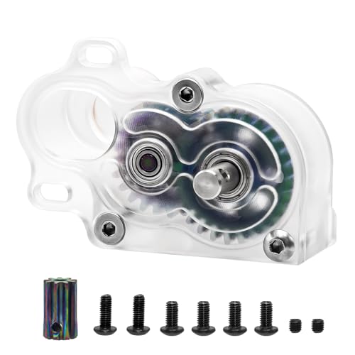 LCG Metal Transmission Gearbox with Motor Gear for SCX10 TRX4 RC4WD Capra 1/10 RC Crawler Upgrade Part (Transparent)