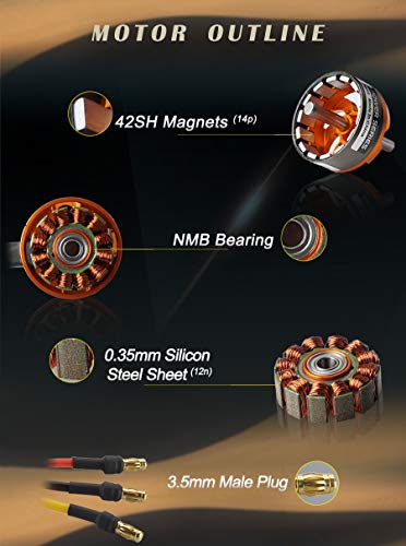 D2836 Brushless Outrunner Motor 2~4S Helicopter RC Motor for RC Airplane Fixed-Wing Drone FPV (1500KV) - size: 1500kv