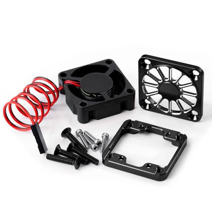 LSG ESC Heat Sink Cooling Fan for Tra-xxas Mini Maxx/Slash 4x4 XRT VXL 3S | Motor Heatsink Cooling Fan Dual Set Compatible with Tra-xxas 1/10 Slash/Stampede/Rustler RC Car Upgrade Parts - color: Black