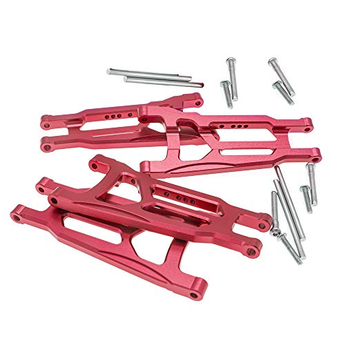 4-Pack Alloy Front&Rear Suspension Arms for Traxxas 1/10 4X4 Slash, Stampede, Rustler 4WD VXL-Replaces Part 3655 - color: Red