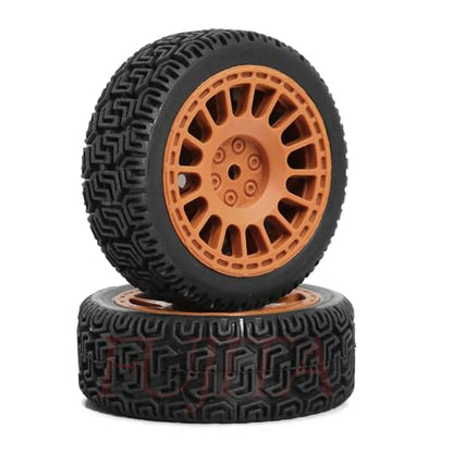 fujita 1/10 RC ON-Road Rubber Racing Tire Rim 68mm OD for 1:10 RC On-Road Touring Drift Car HSP Tamiya XV01 TT01 TT02 HPI Kyosho FAZER MK2（Brown B） - color: Brown B