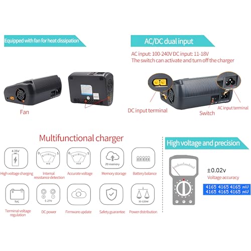 LiPo Battery Charger Dual RC LiPo AC150W DC240W 10A C240 Balance Battery Chargers Discharger for 1-6S LiPo Li-ion Life LiHV 1-15S NiCd NiMH PB Smart Battery RC Car