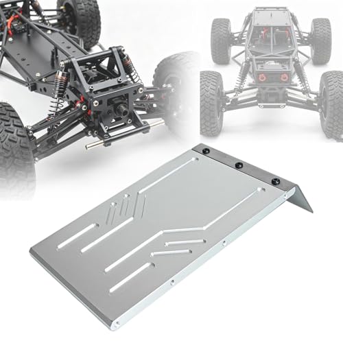 harayaa 1/7 RC Car Skid Plate Chassis Maintenance Replaces Guard Easy to Install Sturdy Protector Protection for RC Crawler 4WD, Silver - color: Silver