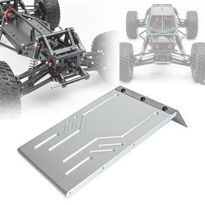 harayaa 1/7 RC Car Skid Plate Chassis Maintenance Replaces Guard Easy to Install Sturdy Protector Protection for RC Crawler 4WD, Silver - color: Silver