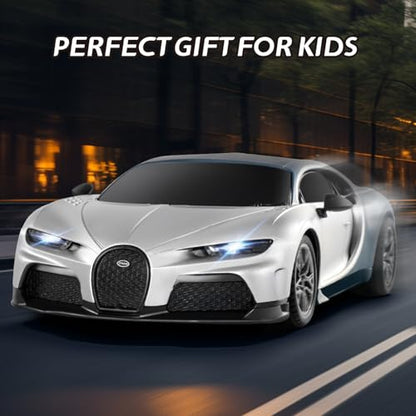 MIEBELY 1/24 Licensed Bugatti Chiron RC Car Rechargeable Toy for Kids 6-12 | Officially licensed;2.4GHz control;LED;rechargeable 3.7V battery;sturdy ABS;indoor/outdoor play;gift for boys & collectors - style: Bugatti Chrion